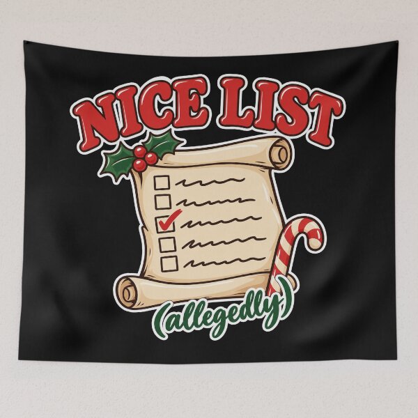 Item preview, Nice List Allegedly Funny Retro Christmas designed and sold by Ela-graphicwiz.