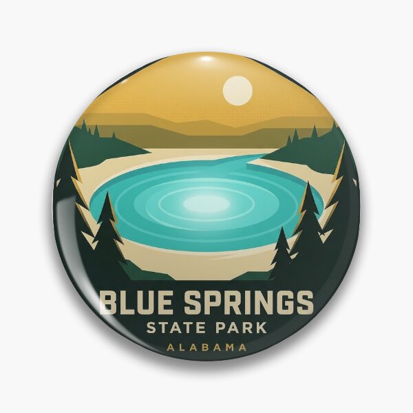 Item preview, Blue Springs State Park Alabama Sticker - Modern Geometric Hexagon Badge designed and sold by DetourDgn.