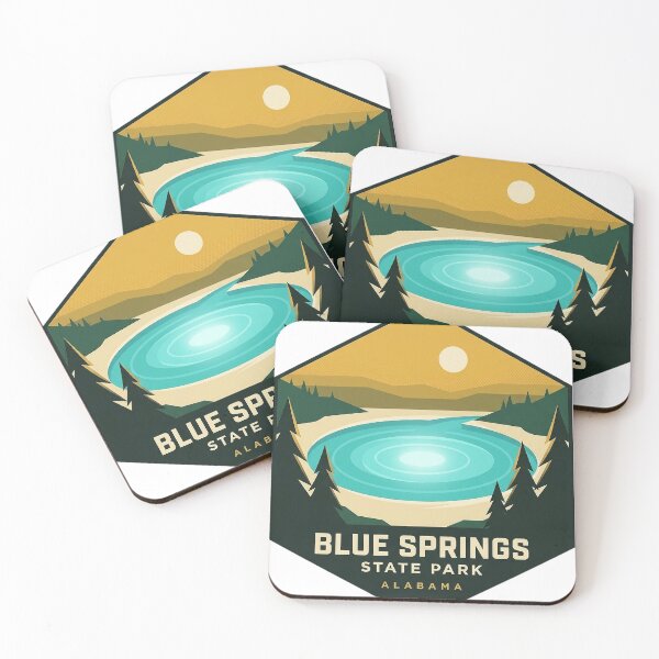 Item preview, Blue Springs State Park Alabama Sticker - Modern Geometric Hexagon Badge designed and sold by DetourDgn.