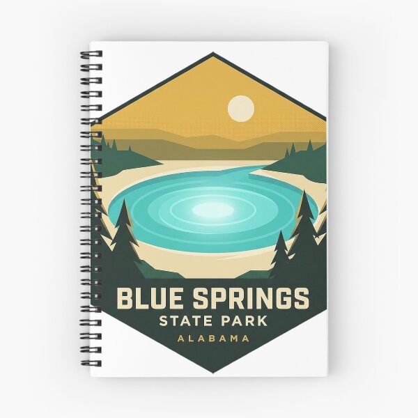 Item preview, Blue Springs State Park Alabama Sticker - Modern Geometric Hexagon Badge designed and sold by DetourDgn.