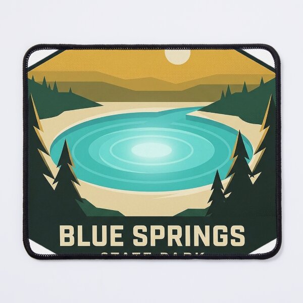 Item preview, Blue Springs State Park Alabama Sticker - Modern Geometric Hexagon Badge designed and sold by DetourDgn.
