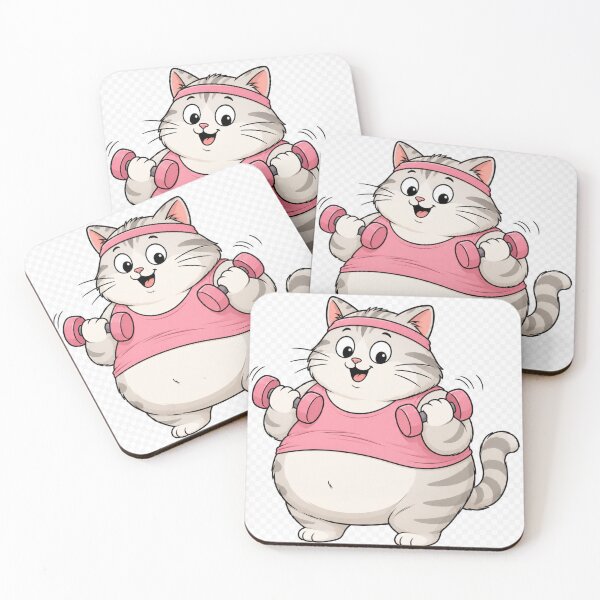 Item preview, Gym Kitty Workout – Chubby Tabby Cat Doodle designed and sold by SimonasPeace.