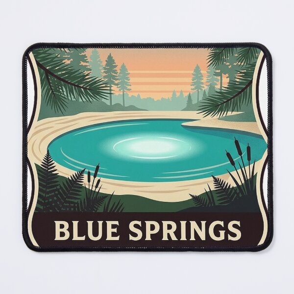 Item preview, Blue Springs State Park Alabama Sticker - Heraldic Crest Spring Design designed and sold by DetourDgn.