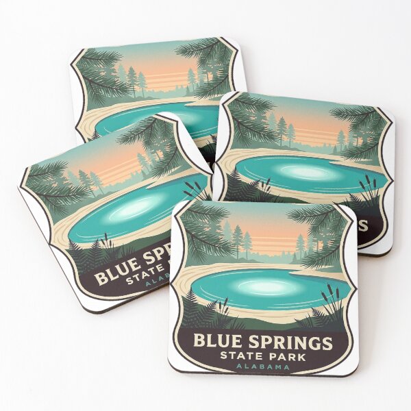 Item preview, Blue Springs State Park Alabama Sticker - Heraldic Crest Spring Design designed and sold by DetourDgn.