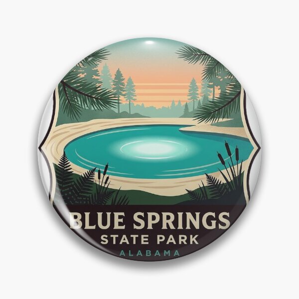 Item preview, Blue Springs State Park Alabama Sticker - Heraldic Crest Spring Design designed and sold by DetourDgn.