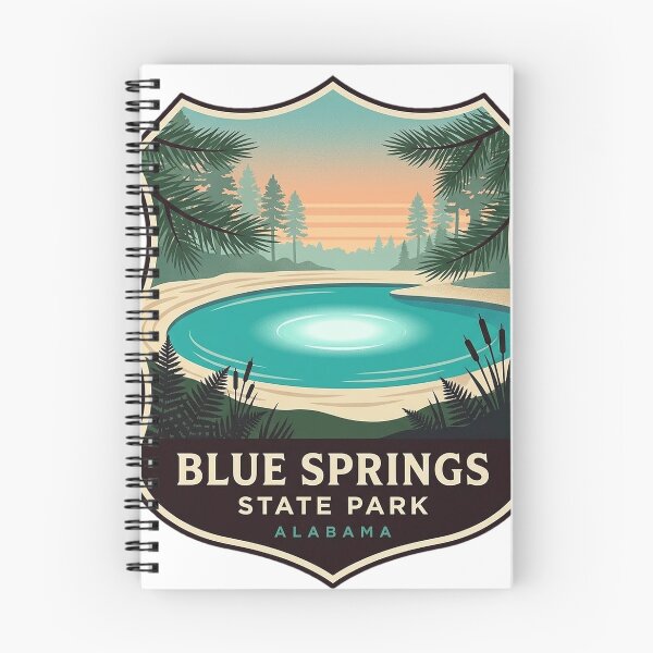 Item preview, Blue Springs State Park Alabama Sticker - Heraldic Crest Spring Design designed and sold by DetourDgn.