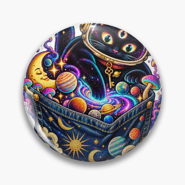 Item preview, Cosmic Pickpocket Cat – Surreal Space Cat Astronaut designed and sold by NoorCanvasArt.