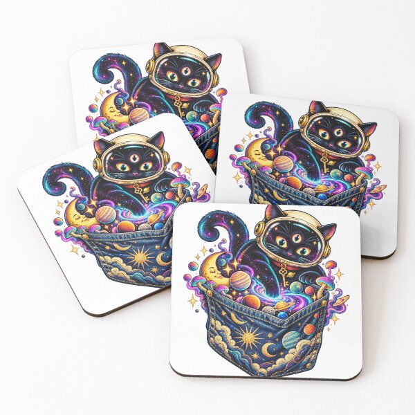 Item preview, Cosmic Pickpocket Cat – Surreal Space Cat Astronaut designed and sold by NoorCanvasArt.