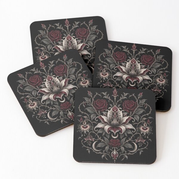 Item preview, Crimson Nightbloom Gothic Botanical Dark Romance Art designed and sold by MCV-Designs.