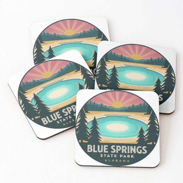 Item preview, Blue Springs State Park Alabama Sticker - Art Deco Circle Emblem designed and sold by DetourDgn.