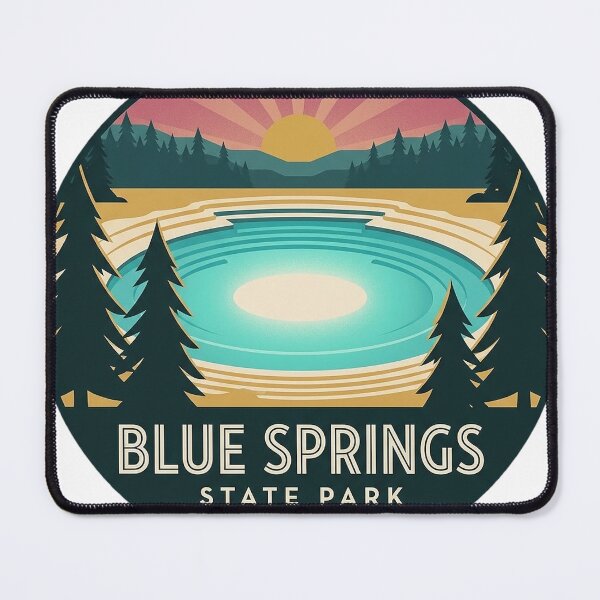 Item preview, Blue Springs State Park Alabama Sticker - Art Deco Circle Emblem designed and sold by DetourDgn.