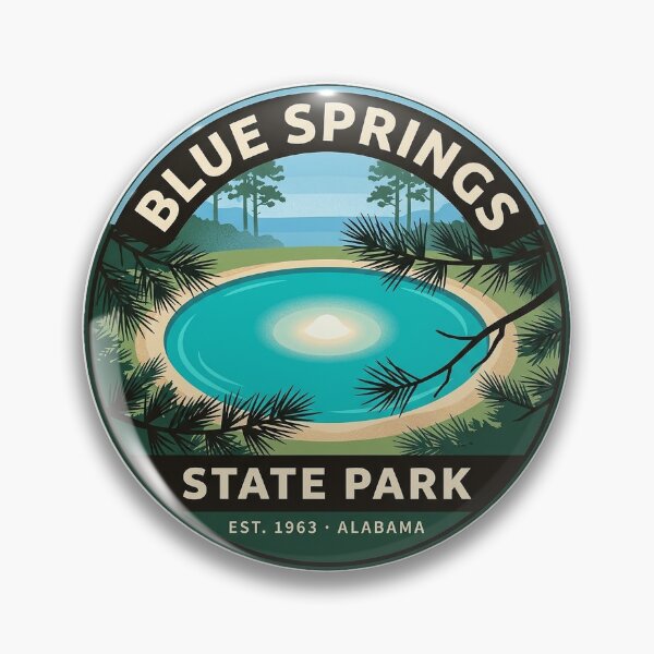 Item preview, Blue Springs State Park Alabama Round Sticker - Clear Spring Swimming Hole Badge designed and sold by DetourDgn.