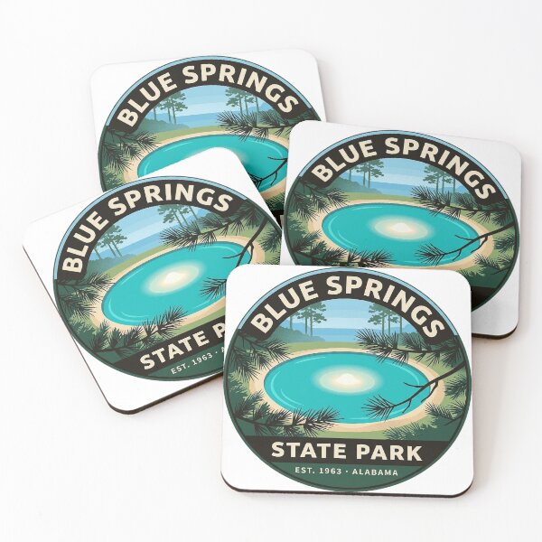 Item preview, Blue Springs State Park Alabama Round Sticker - Clear Spring Swimming Hole Badge designed and sold by DetourDgn.