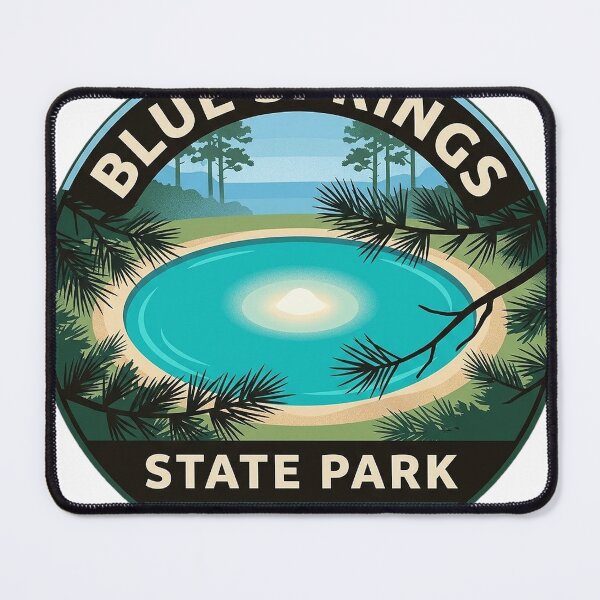 Item preview, Blue Springs State Park Alabama Round Sticker - Clear Spring Swimming Hole Badge designed and sold by DetourDgn.