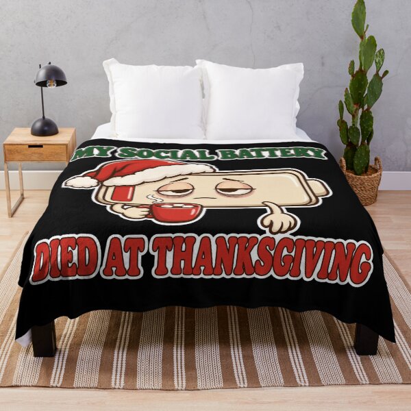 Item preview, My Social Battery Died at Thanksgiving Funny Introvert Christmas designed and sold by Ela-graphicwiz.