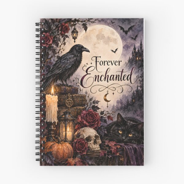 Item preview, Forever Enchanted – Gothic Raven, Black Cat & Full Moon Halloween Art designed and sold by blankTeeShirt.