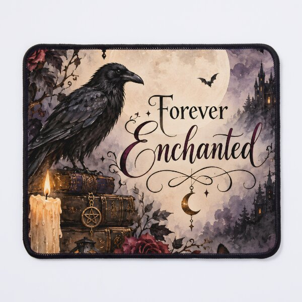 Item preview, Forever Enchanted – Gothic Raven, Black Cat & Full Moon Halloween Art designed and sold by blankTeeShirt.