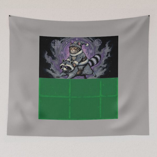 Item preview, Cat Santa Riding Raccoon Christmas Fun-3 designed and sold by ChristinaMato.
