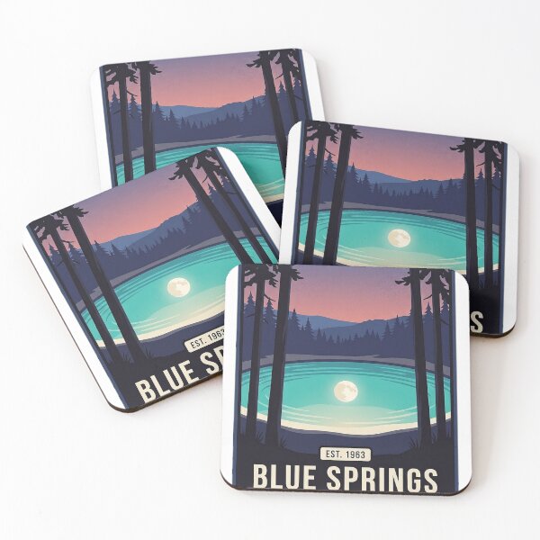 Item preview, Blue Springs State Park Alabama Dusk Sticker - Spring Pool Under Pines Poster Art designed and sold by DetourDgn.