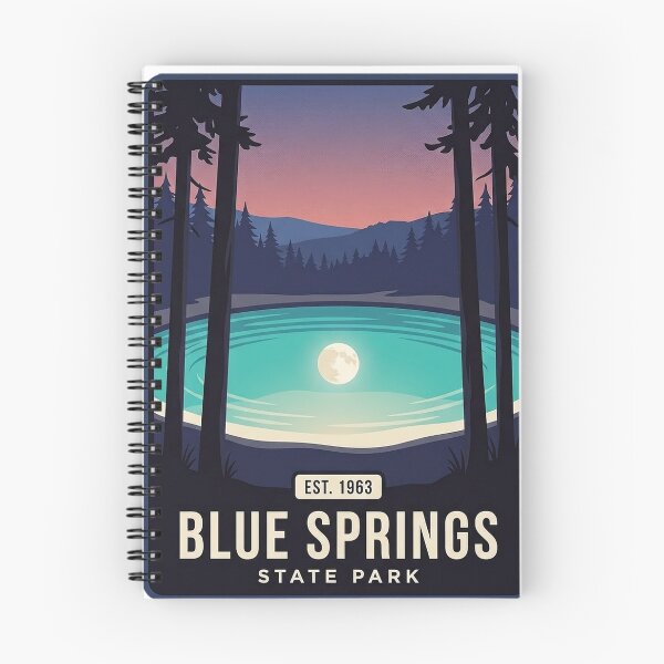 Item preview, Blue Springs State Park Alabama Dusk Sticker - Spring Pool Under Pines Poster Art designed and sold by DetourDgn.