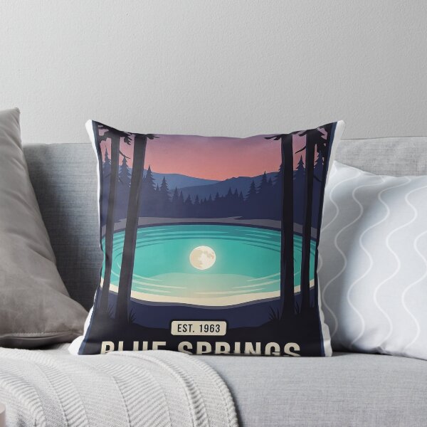 Item preview, Blue Springs State Park Alabama Dusk Sticker - Spring Pool Under Pines Poster Art designed and sold by DetourDgn.