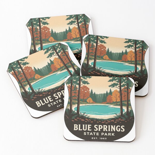 Item preview, Blue Springs State Park Alabama Shield Sticker - Autumn Spring Pool Crest designed and sold by DetourDgn.