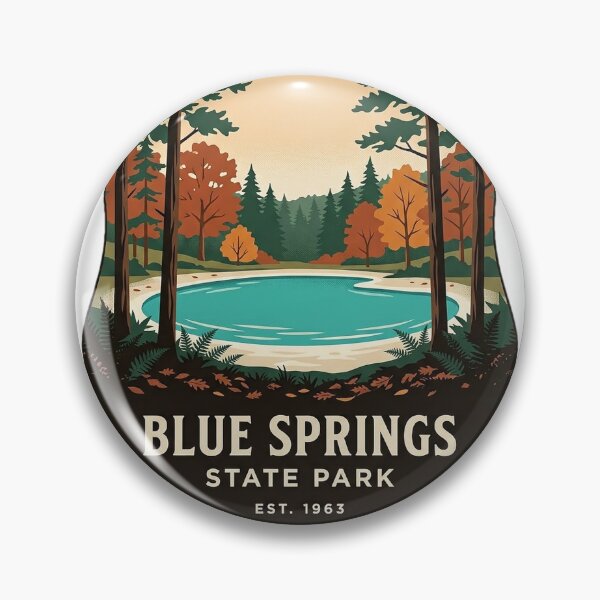 Item preview, Blue Springs State Park Alabama Shield Sticker - Autumn Spring Pool Crest designed and sold by DetourDgn.