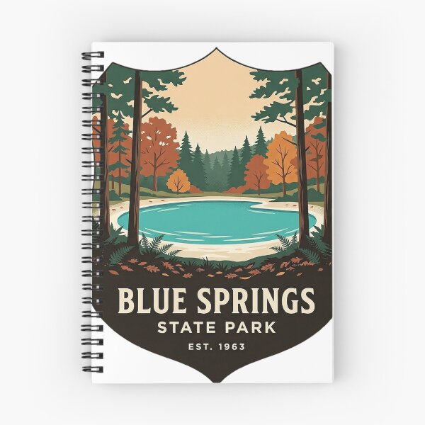 Item preview, Blue Springs State Park Alabama Shield Sticker - Autumn Spring Pool Crest designed and sold by DetourDgn.