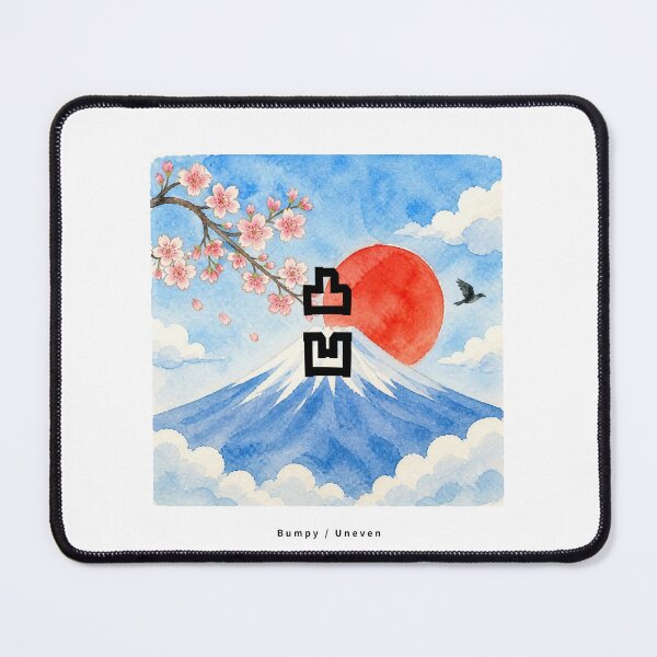 Item preview, Dekoboko - Odd Couple | Watercolor Mount Fuji & Red Sun | Japanese Design designed and sold by JapanMemoir.