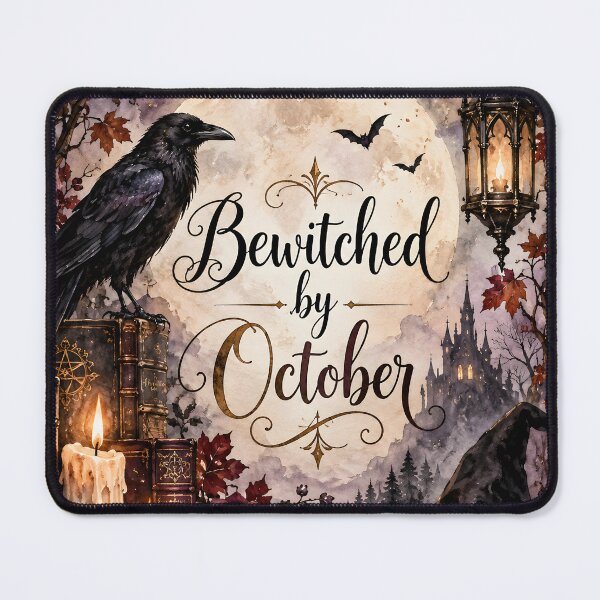 Item preview, Bewitched by October – Gothic Raven & Witchy Moon Halloween Art designed and sold by blankTeeShirt.