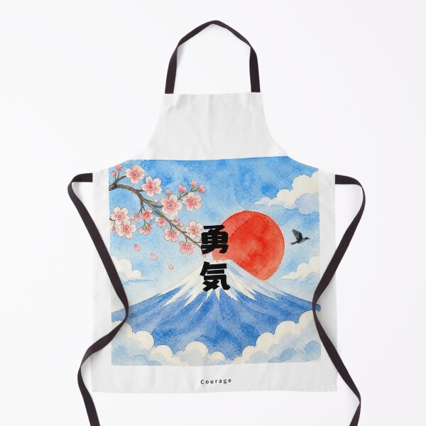 Item preview, Yuuki - Courage | Watercolor Mount Fuji & Red Sun | Japanese Design designed and sold by JapanMemoir.