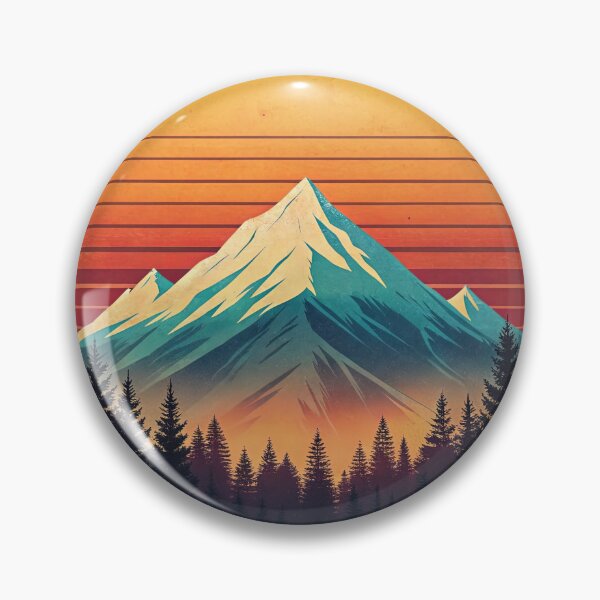 Item preview, Retro mountain with trees  vintage  designed and sold by Expressions-Sel.