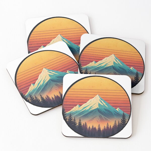 Item preview, Retro mountain with trees  vintage  designed and sold by Expressions-Sel.