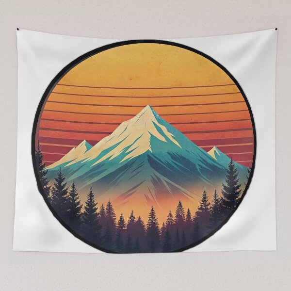 Item preview, Retro mountain with trees  vintage  designed and sold by Expressions-Sel.