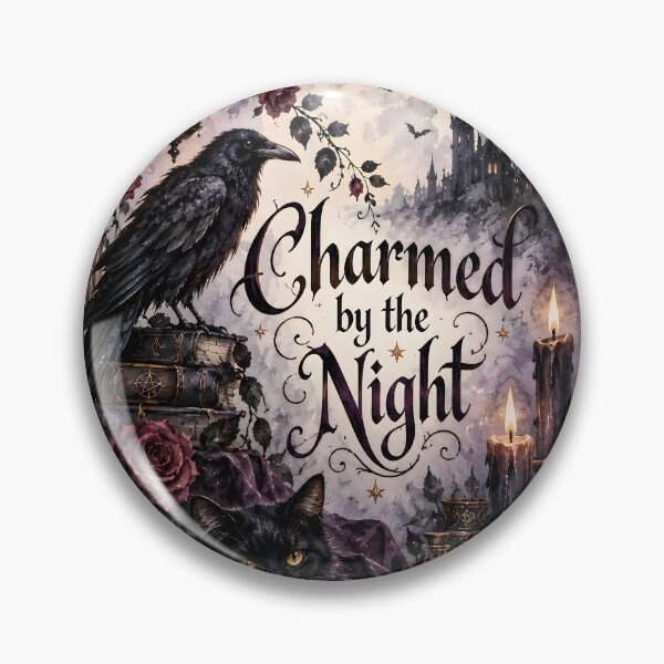 Item preview, Charmed by the Night – Gothic Raven, Black Cat & Full Moon designed and sold by blankTeeShirt.