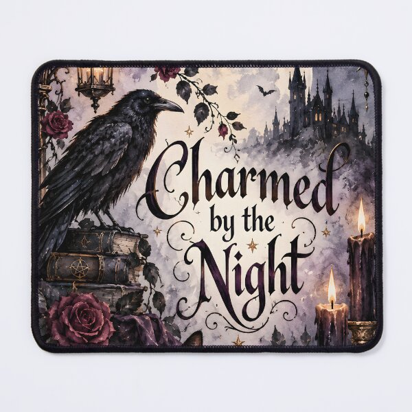 Item preview, Charmed by the Night – Gothic Raven, Black Cat & Full Moon designed and sold by blankTeeShirt.