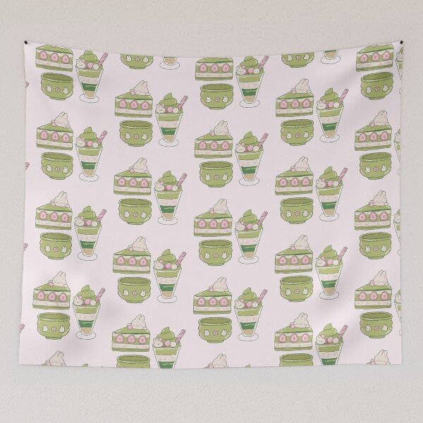 Item preview, kawaii matcha food set designed and sold by PeachyLitchi.