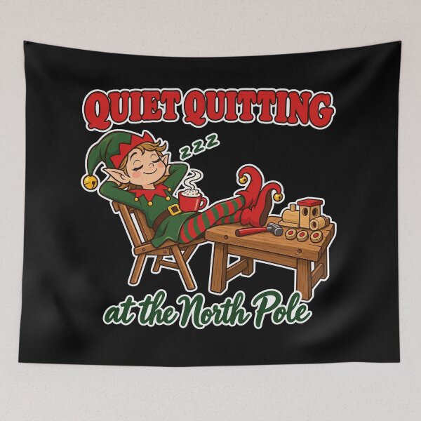 Item preview, Quiet Quitting at the North Pole Funny Elf Office Christmas designed and sold by Ela-graphicwiz.