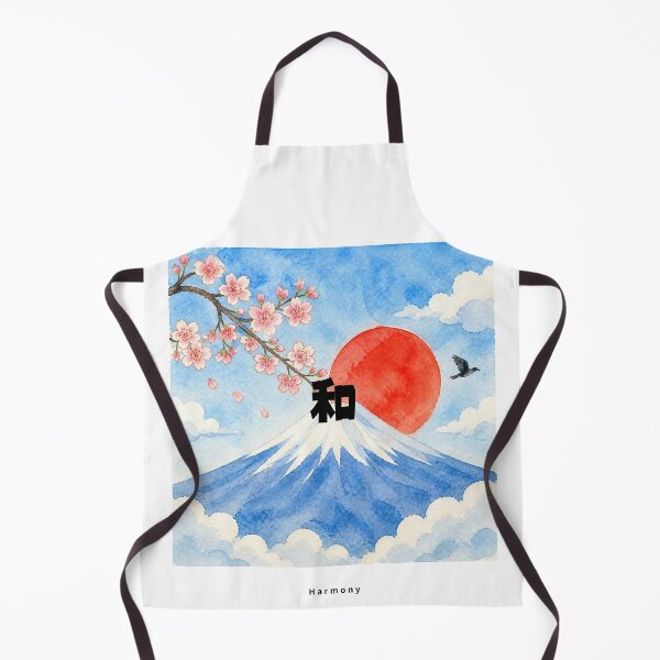 Item preview, Wa - Harmony | Watercolor Mount Fuji & Red Sun | Japanese Design designed and sold by JapanMemoir.
