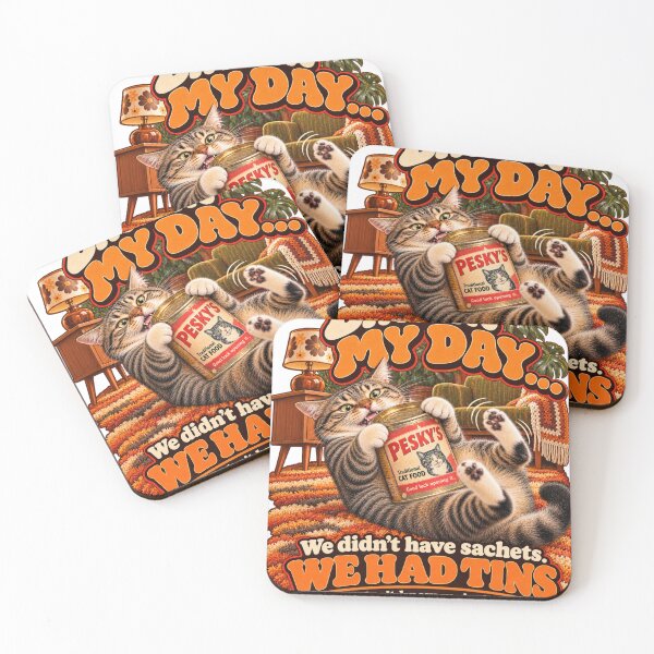 Item preview, Back in My Day – We Had Tins | Funny Retro Cat Design designed and sold by Refinedpaws.