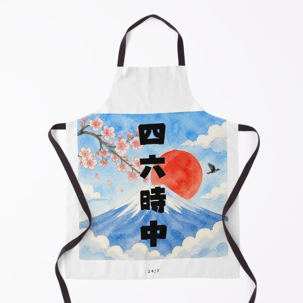 Item preview, Shirokujichuu - Around the Clock | Watercolor Mount Fuji & Red Sun | Japanese Design designed and sold by JapanMemoir.