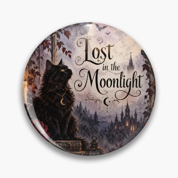 Item preview, Lost in the Moonlight – Gothic Black Cat Halloween Art designed and sold by blankTeeShirt.
