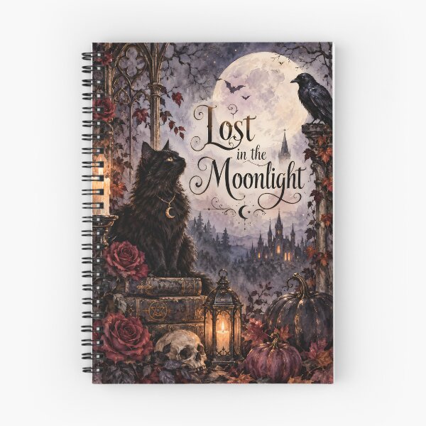 Item preview, Lost in the Moonlight – Gothic Black Cat Halloween Art designed and sold by blankTeeShirt.