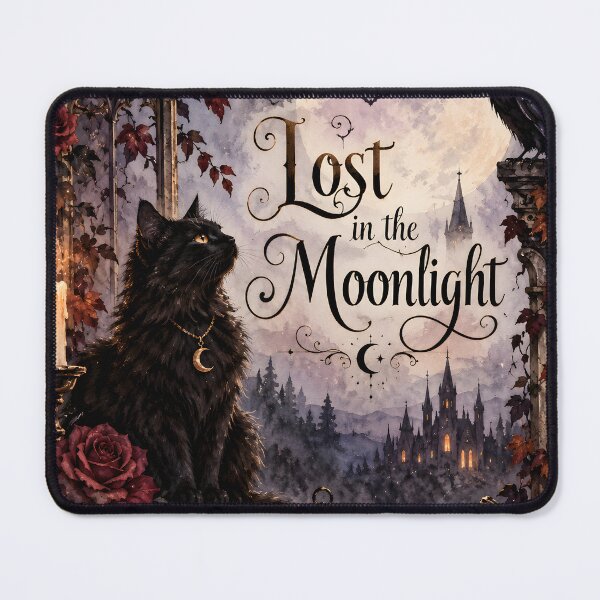 Item preview, Lost in the Moonlight – Gothic Black Cat Halloween Art designed and sold by blankTeeShirt.