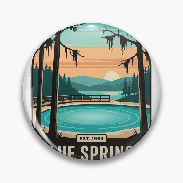 Item preview, Blue Springs State Park Alabama Arch Sticker - Vintage WPA Spring Swimming Hole Badge designed and sold by DetourDgn.