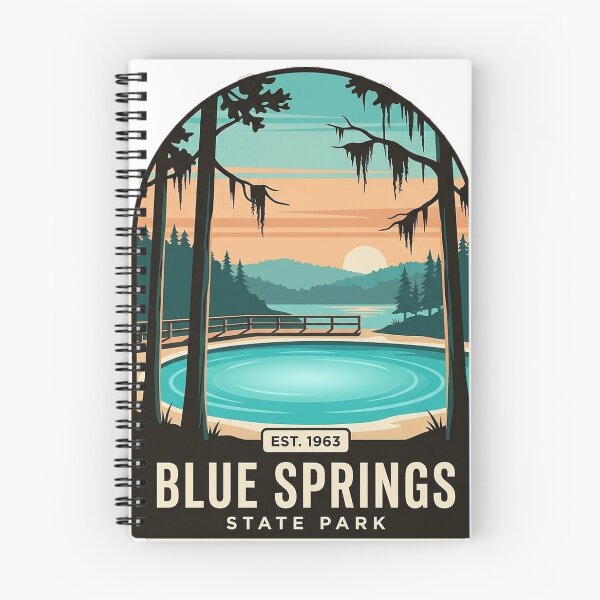 Item preview, Blue Springs State Park Alabama Arch Sticker - Vintage WPA Spring Swimming Hole Badge designed and sold by DetourDgn.