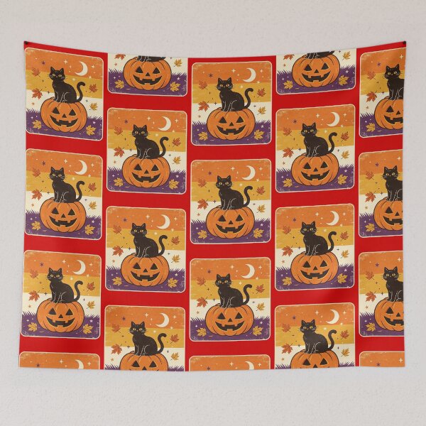 Item preview, Retro Pumpkin Patch Cat Cozy Fall Spooky Season designed and sold by urmoments.