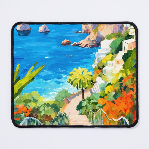 Item preview, Capri Italy – Colorful Mediterranean Stairway Travel Art designed and sold by ChicClicker.
