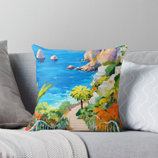 Item preview, Capri Italy – Colorful Mediterranean Stairway Travel Art designed and sold by ChicClicker.