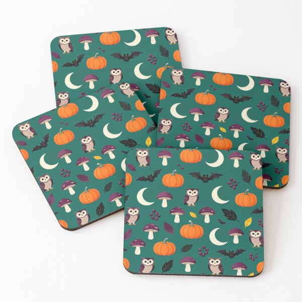 Item preview, Dark Cottagecore Halloween Owl Mushroom Pattern designed and sold by Mimoshi ⭐⭐⭐⭐⭐.